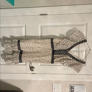 Nanette Lepore Black and Cream Lace Dress